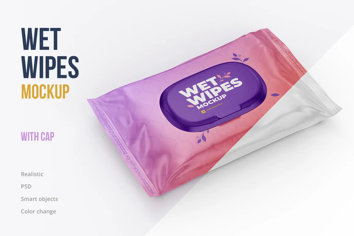 Wet Wipes Mockup 4 PSD + bonus