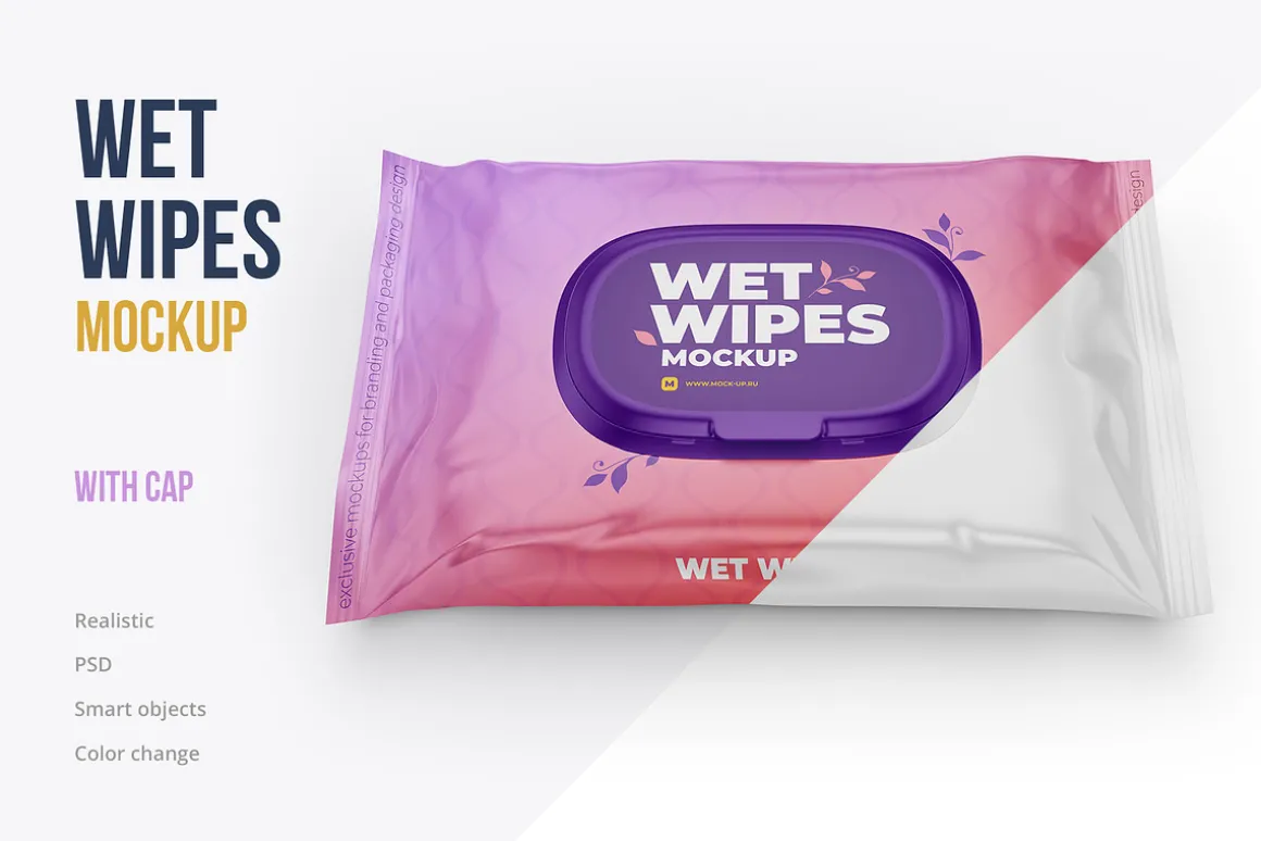 Wet Wipes Mockup 4 PSD + bonus