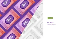 Wet Wipes Mockup 4 PSD + bonus