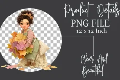 Whimsical Fall Autumn Girls Clipart