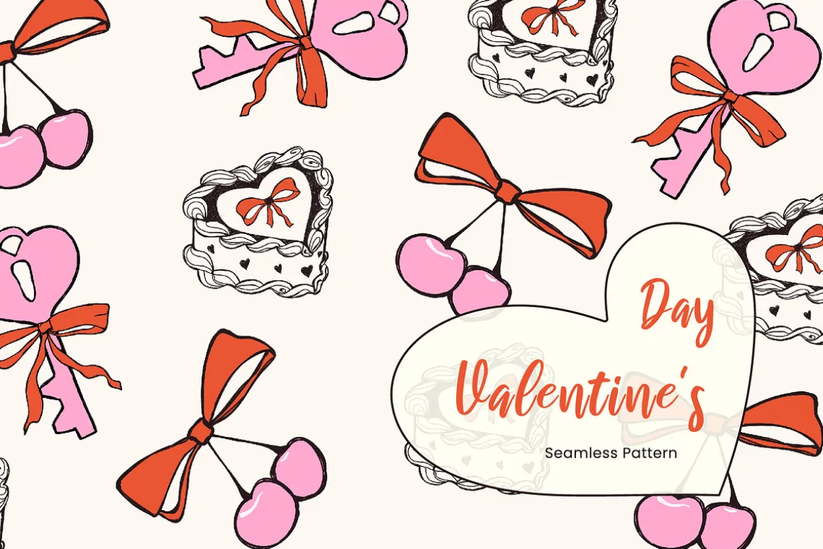 Whimsical Valentine Seamless Pattern