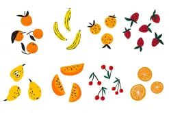 Whimsy Fruit vector iillustration