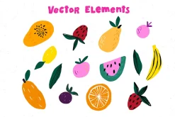 Whimsy Fruit vector iillustration