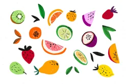Whimsy Fruit vector iillustration