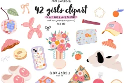 Whimsy Girls. Spring Woman Clipart