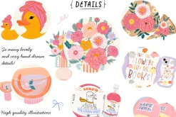 Whimsy Girls. Spring Woman Clipart