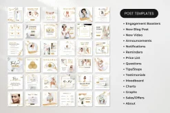 White & Gold Social Media Bundle Kit