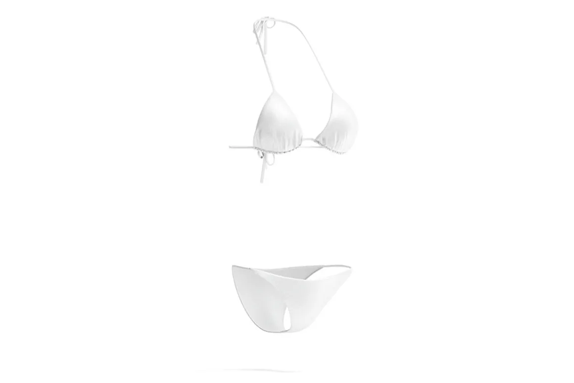 White Beach Women Bikini 3D Model