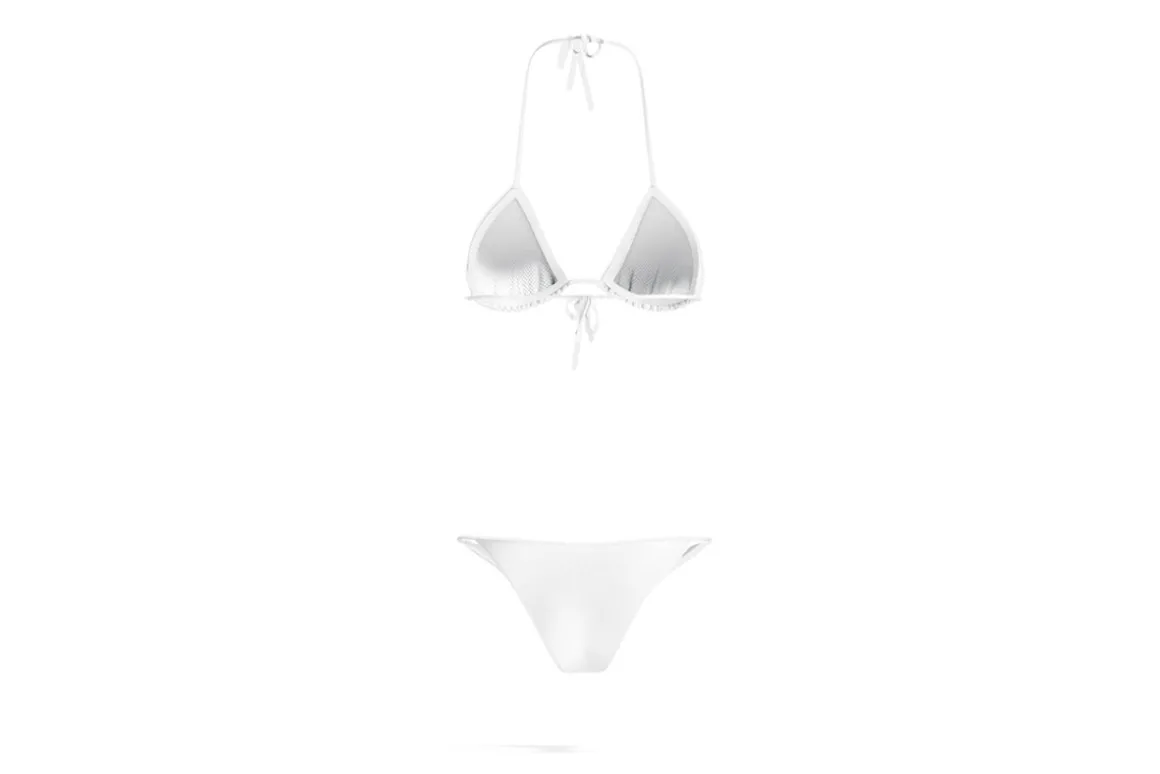 White Beach Women Bikini 3D Model