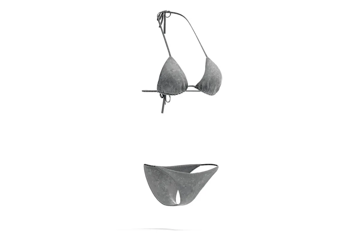 White Beach Women Bikini 3D Model
