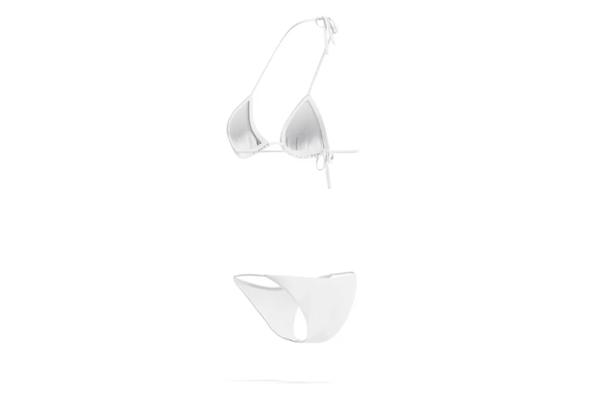 White Beach Women Bikini 3D Model