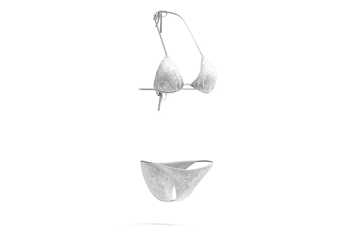 White Beach Women Bikini 3D Model