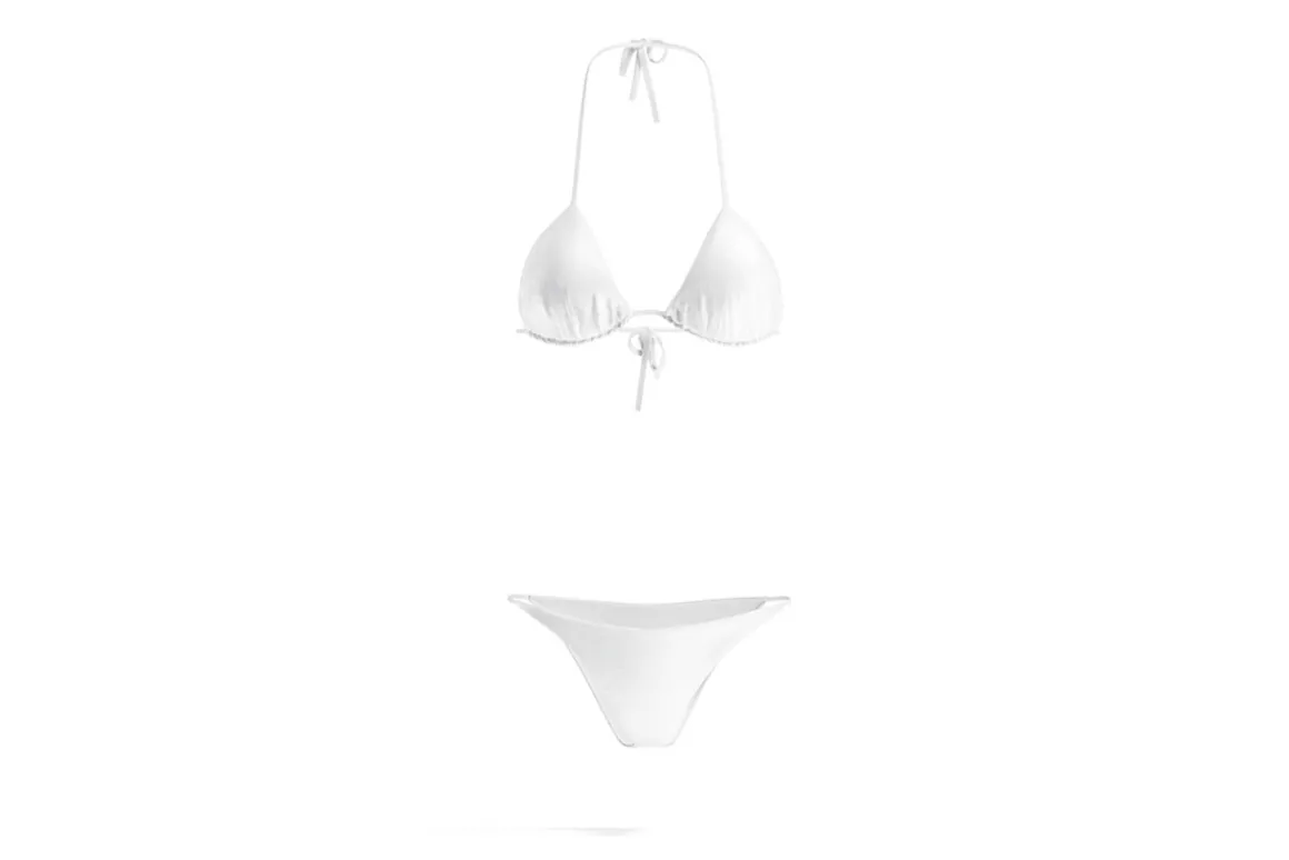 White Beach Women Bikini 3D Model