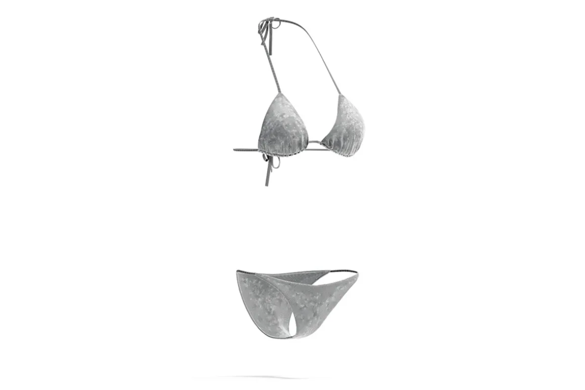 White Beach Women Bikini 3D Model