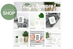 White mug mockup stock photo