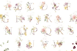 White roses & wildflowers floral set