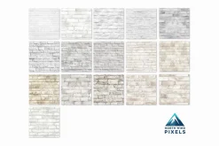 16 White Brick Texture Digital Paper