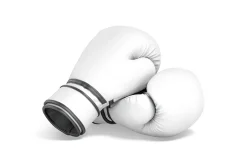 White Leather Boxing Gloves 3D Model
