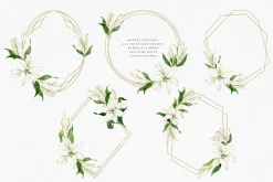 White Lilies Watercolor Set