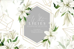 White Lilies Watercolor Set
