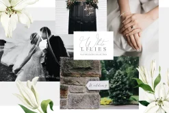 White Lilies Watercolor Set
