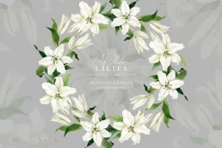 White Lilies Watercolor Set