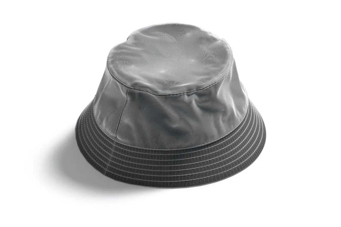 White Nylon Bucket Hat 3D Model