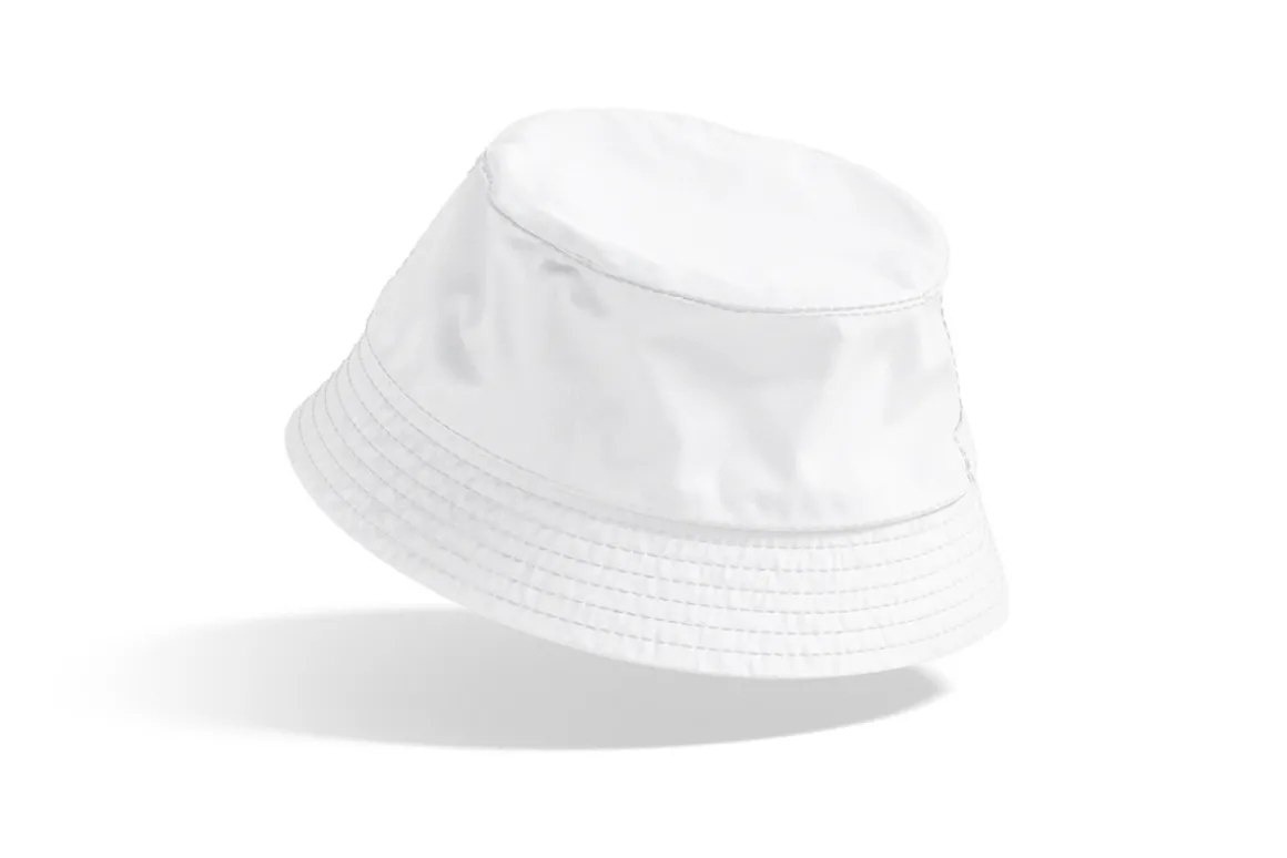 White Nylon Bucket Hat 3D Model
