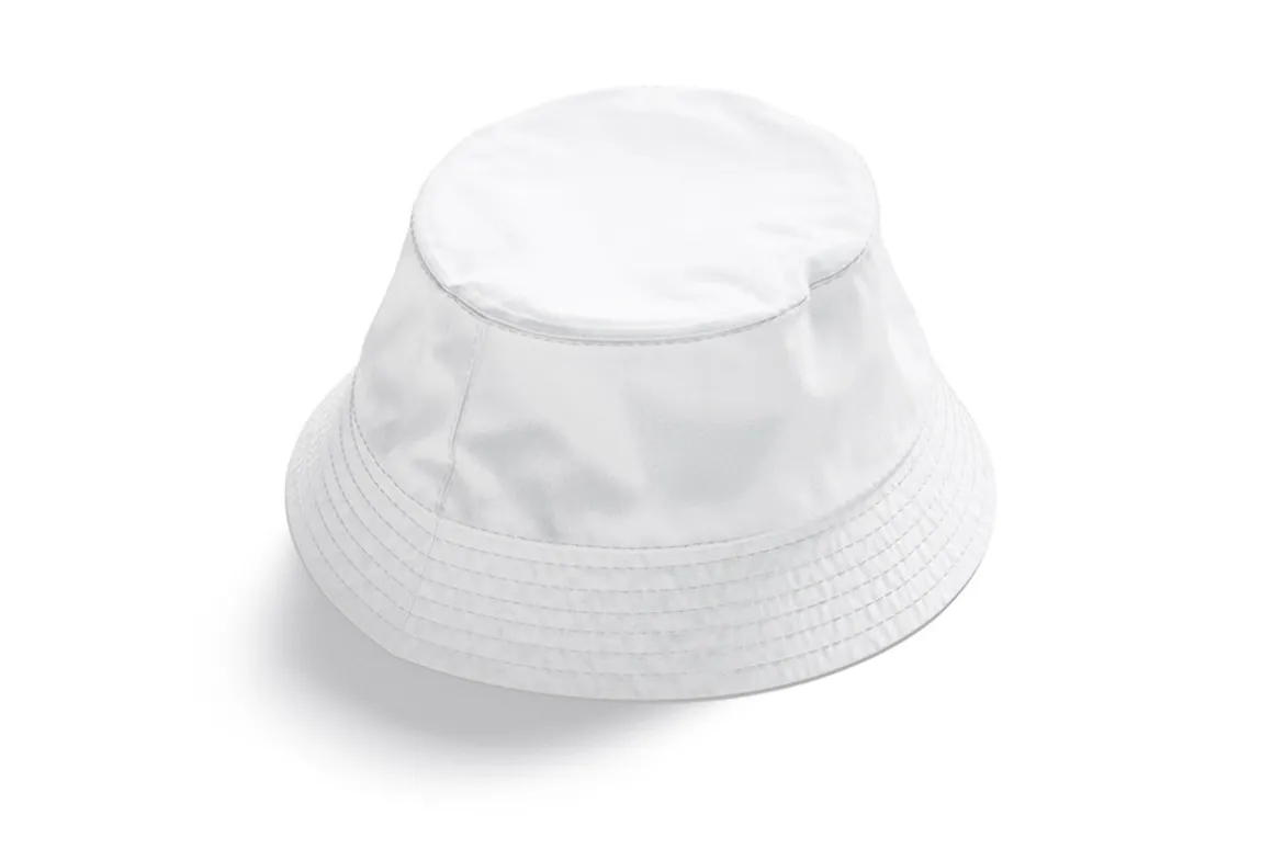 White Nylon Bucket Hat 3D Model