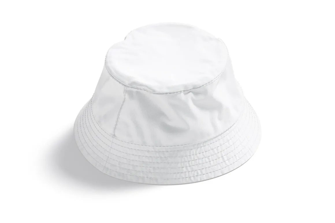 White Nylon Bucket Hat 3D Model
