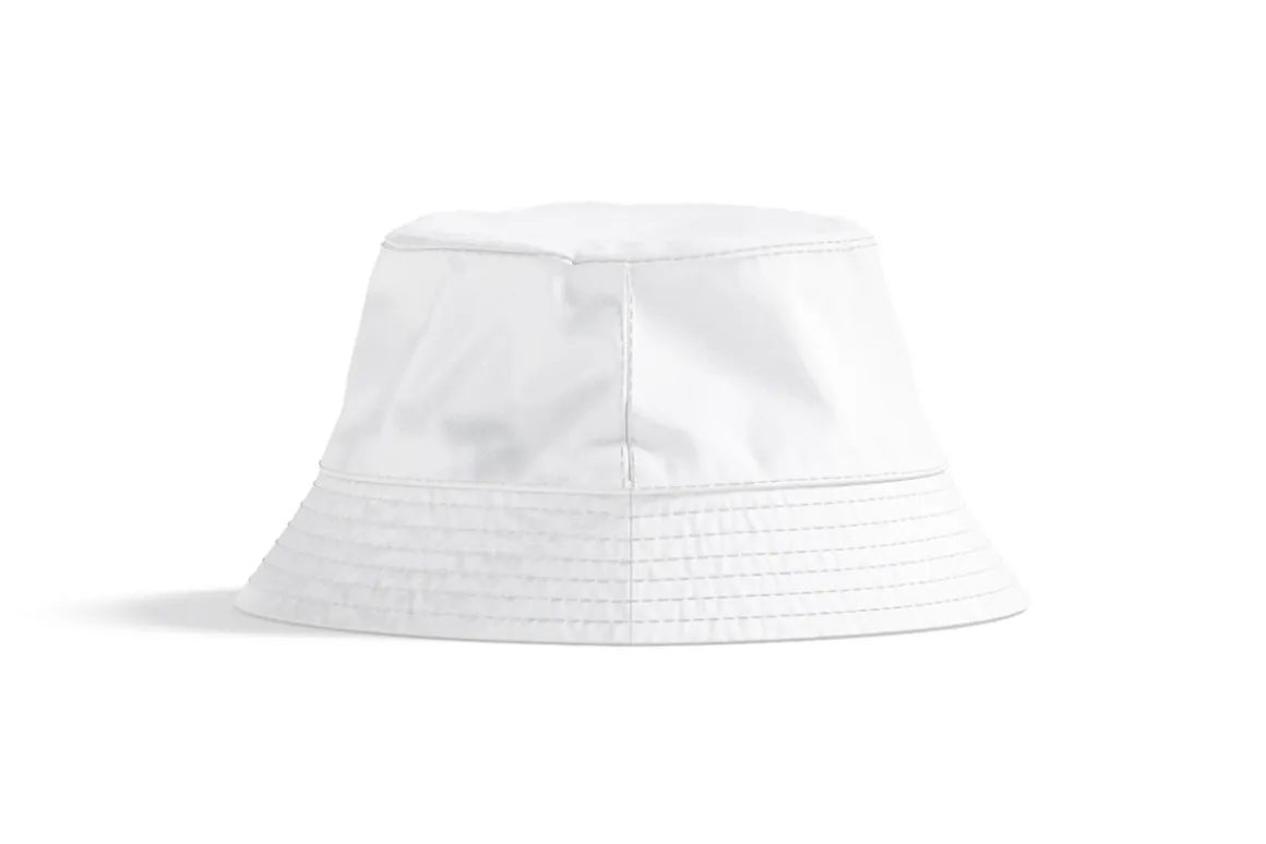 White Nylon Bucket Hat 3D Model