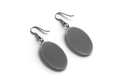 White Oval Earring Jewelry 3D Model