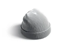White Winter Knitted Beanie 3D Model