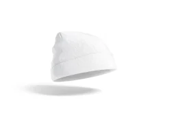 White Winter Knitted Beanie 3D Model