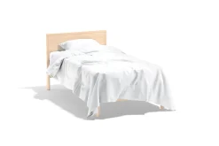 White Wooden Single Bed 3D Model