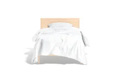 White Wooden Single Bed 3D Model