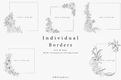 Wildflower Borders SVG, PNG