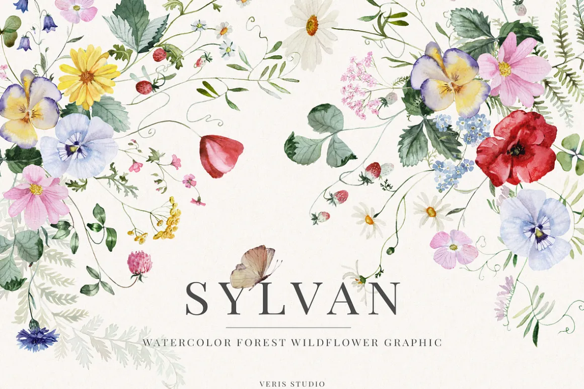 Wildflower Forest Floral Flower Set
