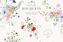 Wildflower Forest Floral Flower Set