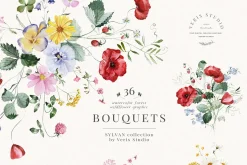 Wildflower Forest Floral Flower Set