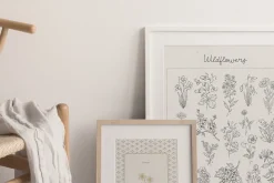 Wildflowers. Hand drawn pencil flora
