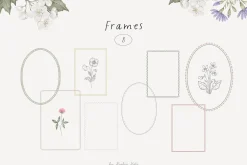 Wildflowers. Hand drawn pencil flora