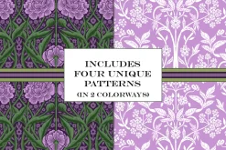 William Morris Floral Pattern Purple