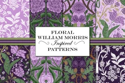 William Morris Floral Pattern Purple