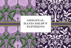 William Morris Floral Pattern Purple