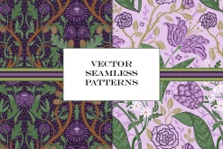 William Morris Floral Pattern Purple