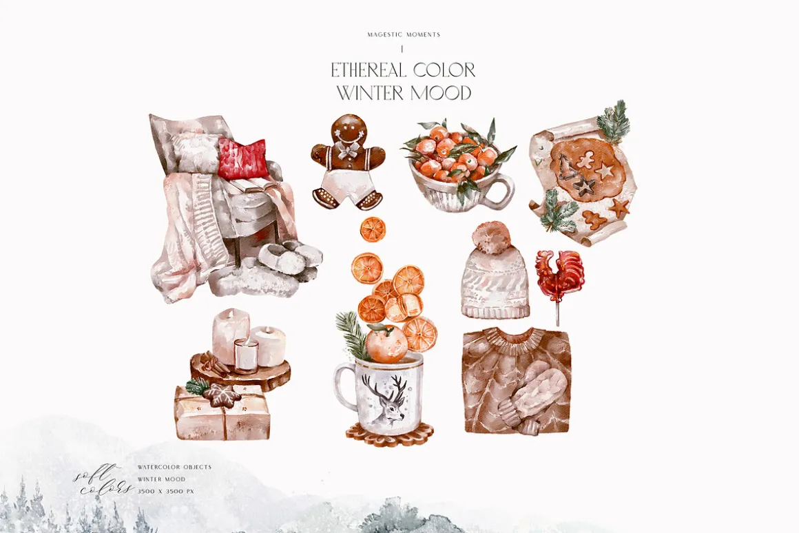 Winter Mood Watercolor Graphics