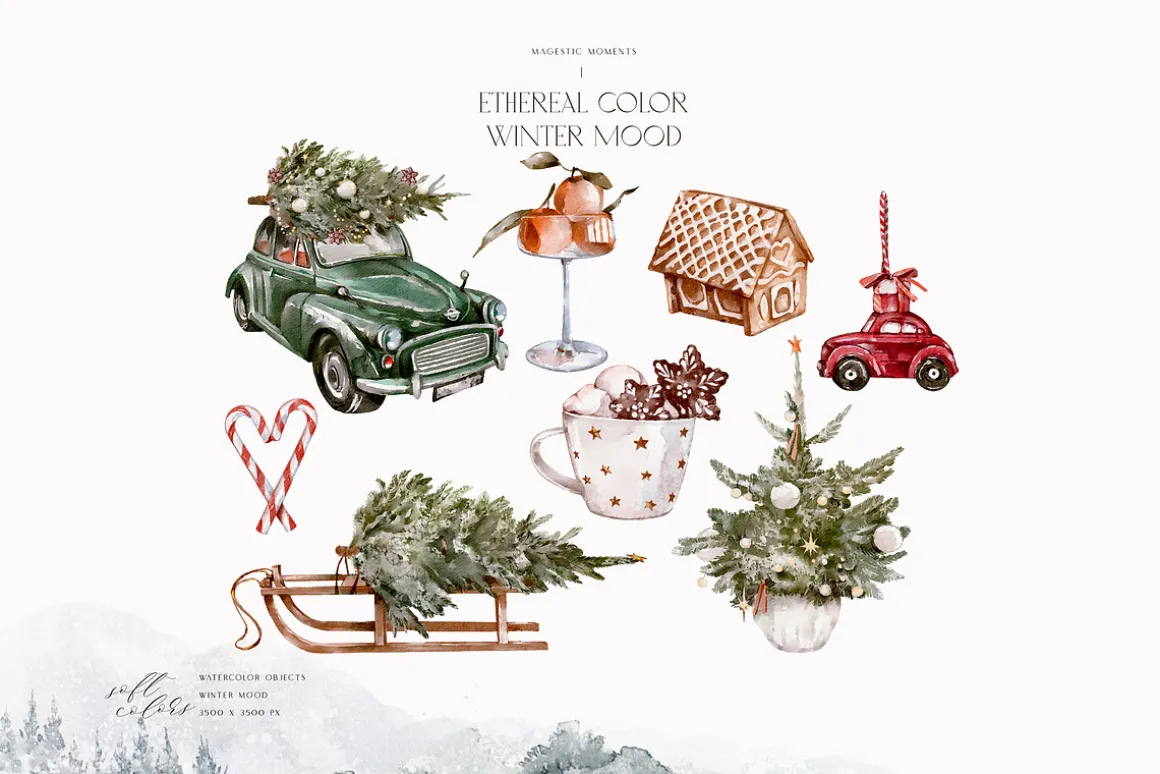 Winter Mood Watercolor Graphics