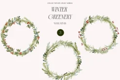 Winter Christmas Greenery Collection