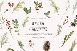 Winter Christmas Greenery Collection